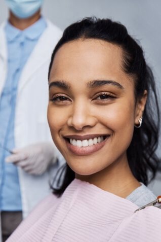 Smiling woman in dental chair